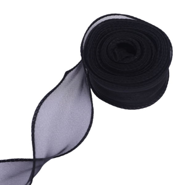 Organza Ribbon Black 4 CM 9 Meters Organza Ribbon Black 4 CM 9 Meters